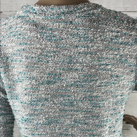 Westbound Petite Sweater Blue Marled Lace Ruffle - Picture 10 of 12